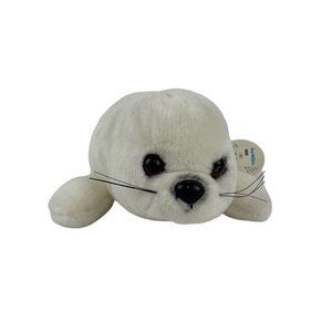 Sea World White Harp Seal 14” Plush Realistic Stuffed Animal‎ Vintage 1991